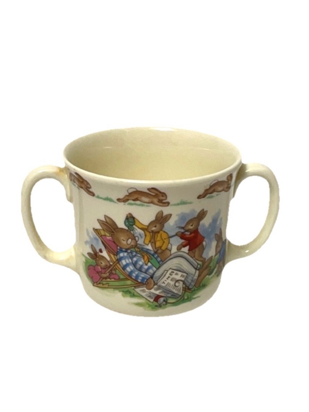 Royal Doulton “Bunnykins” Mug English Fine Bone China Double Handle